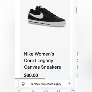 Nike Court Legacy Black and White Sneakers
